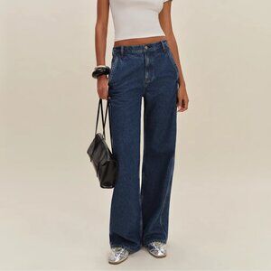 NWT Reformation Diego Mid Rise Baggy Utility Jeans